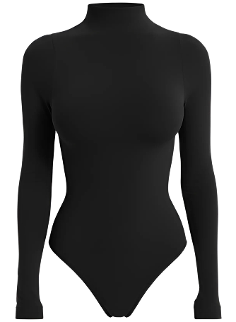 Боди-лонгслив с воротником-стойкой