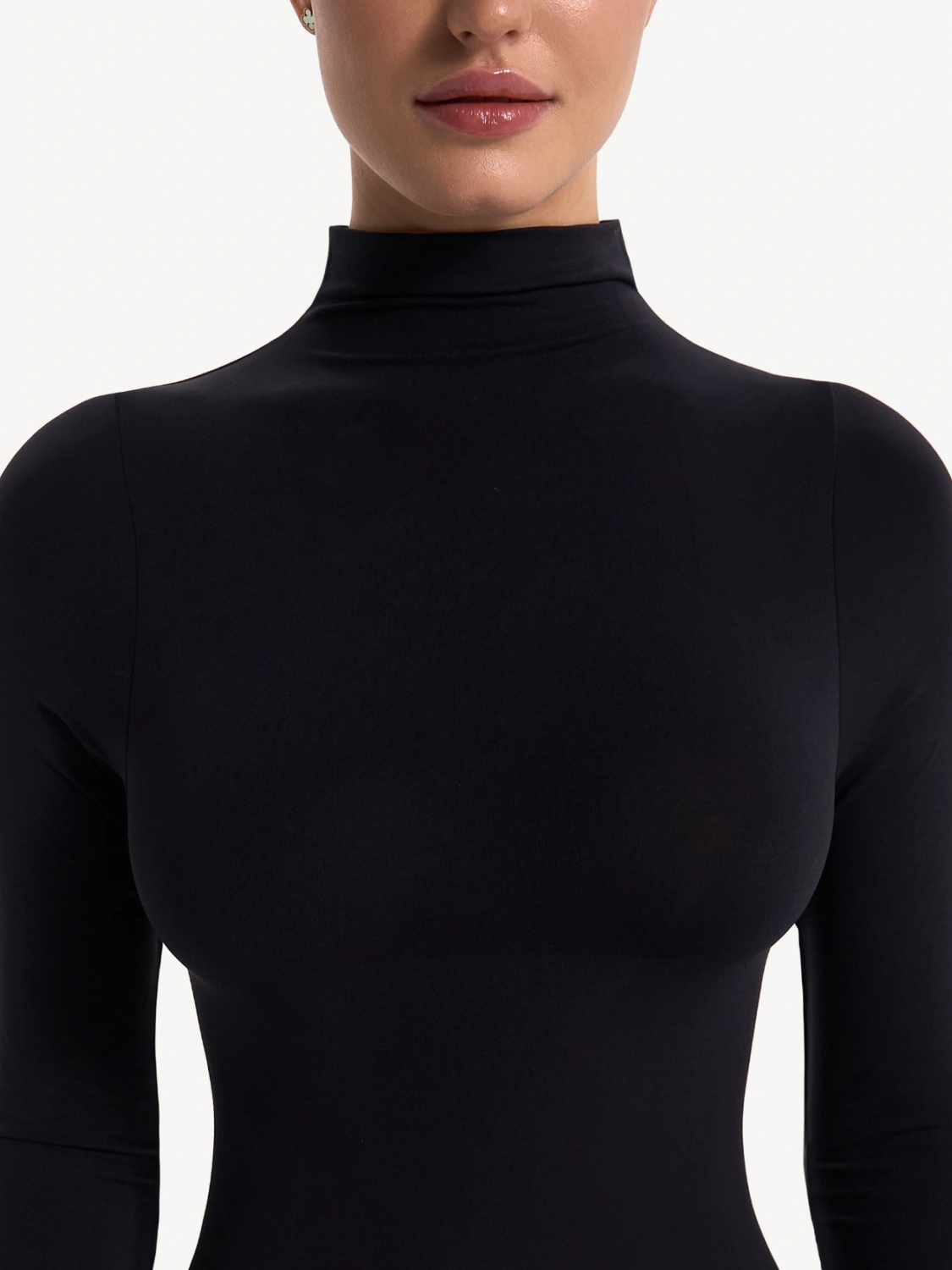 Боди-лонгслив с воротником-стойкой