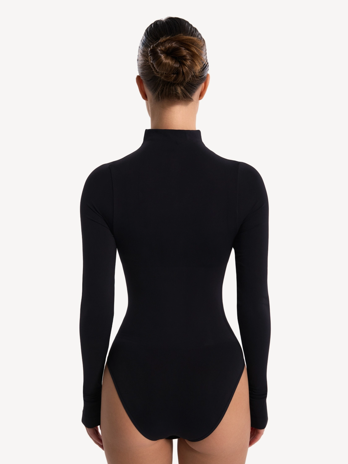 Боди-лонгслив с воротником-стойкой