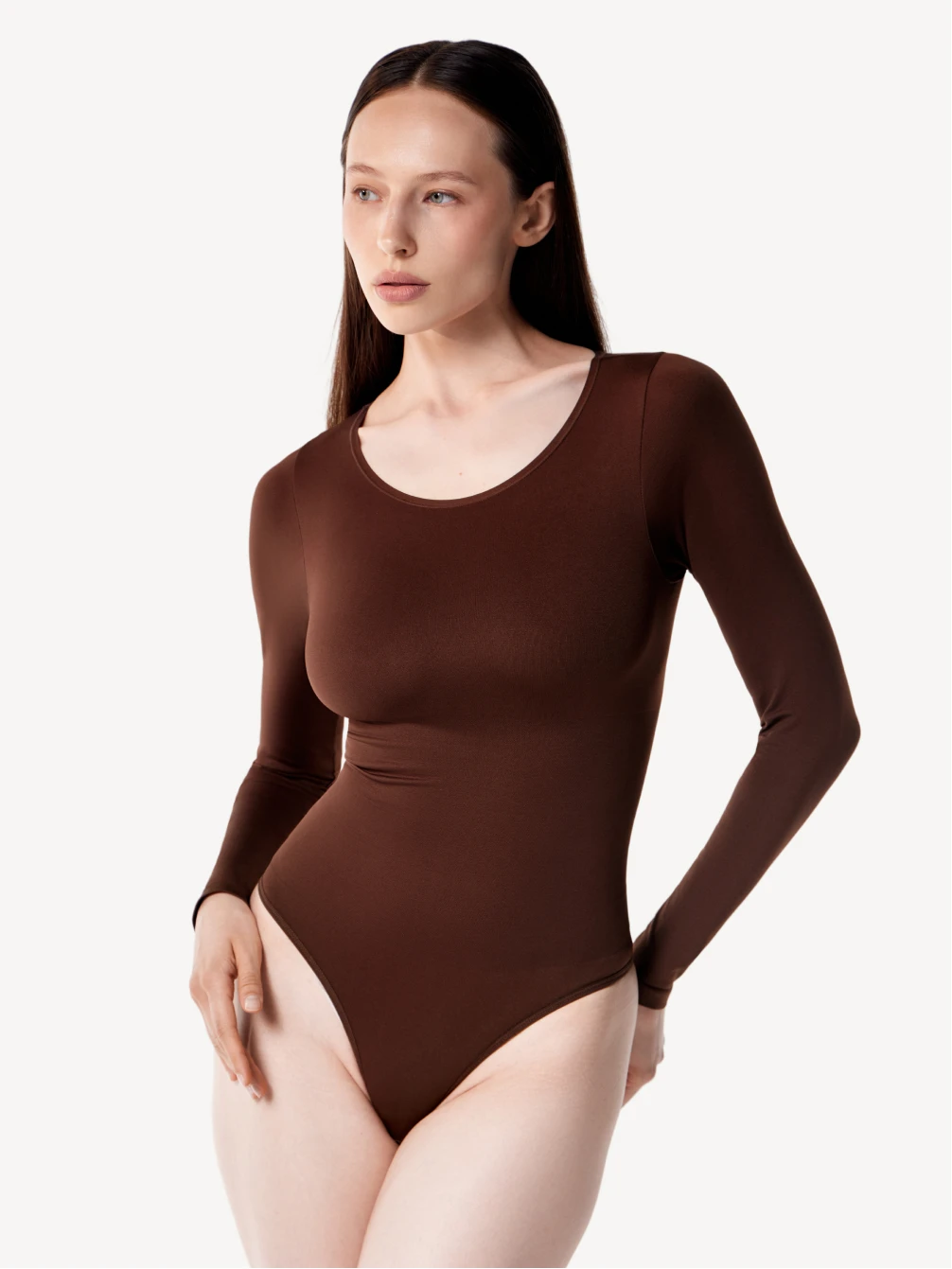 Боди-лонгслив с круглым вырезом