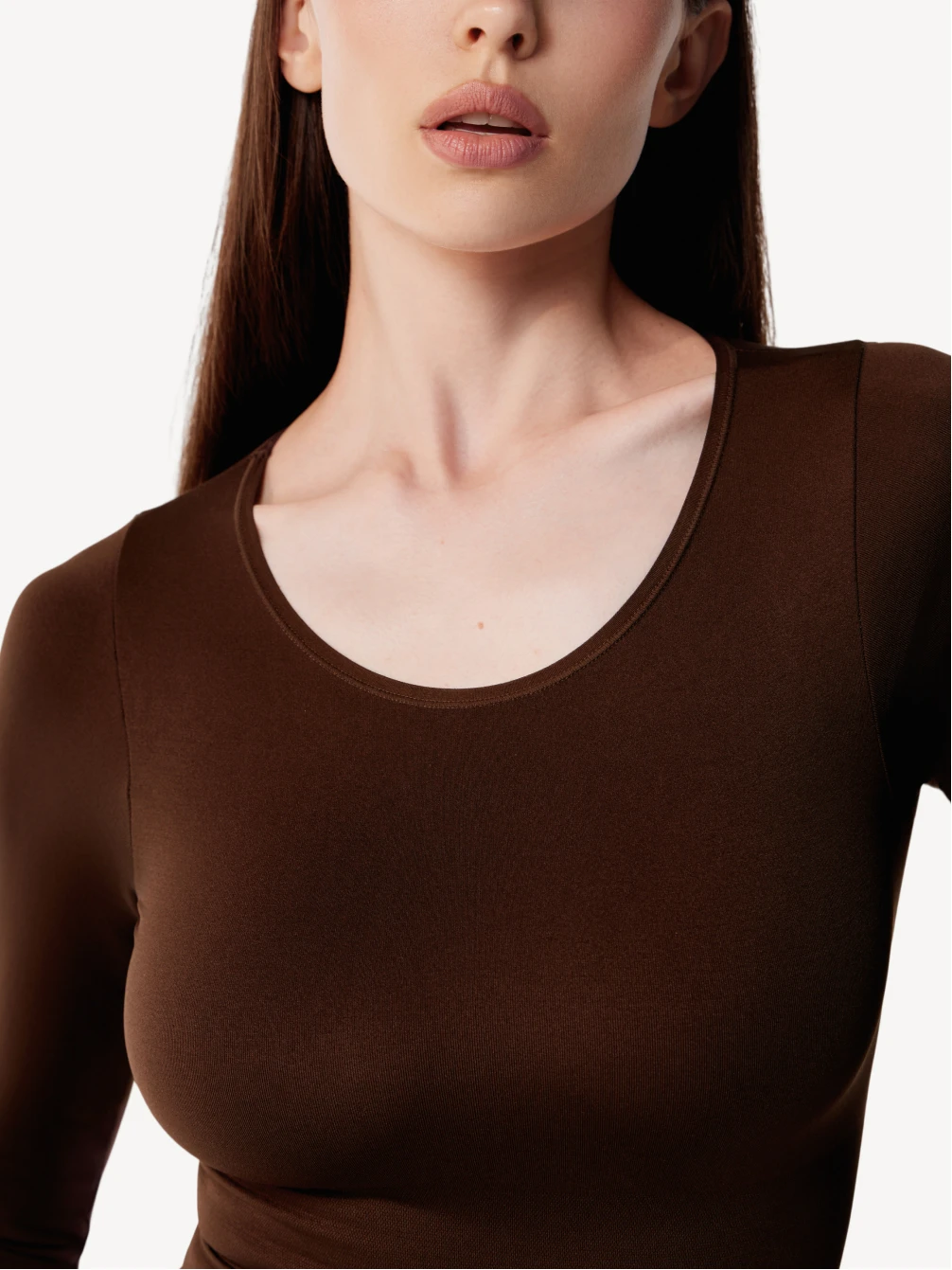 Боди-лонгслив с круглым вырезом