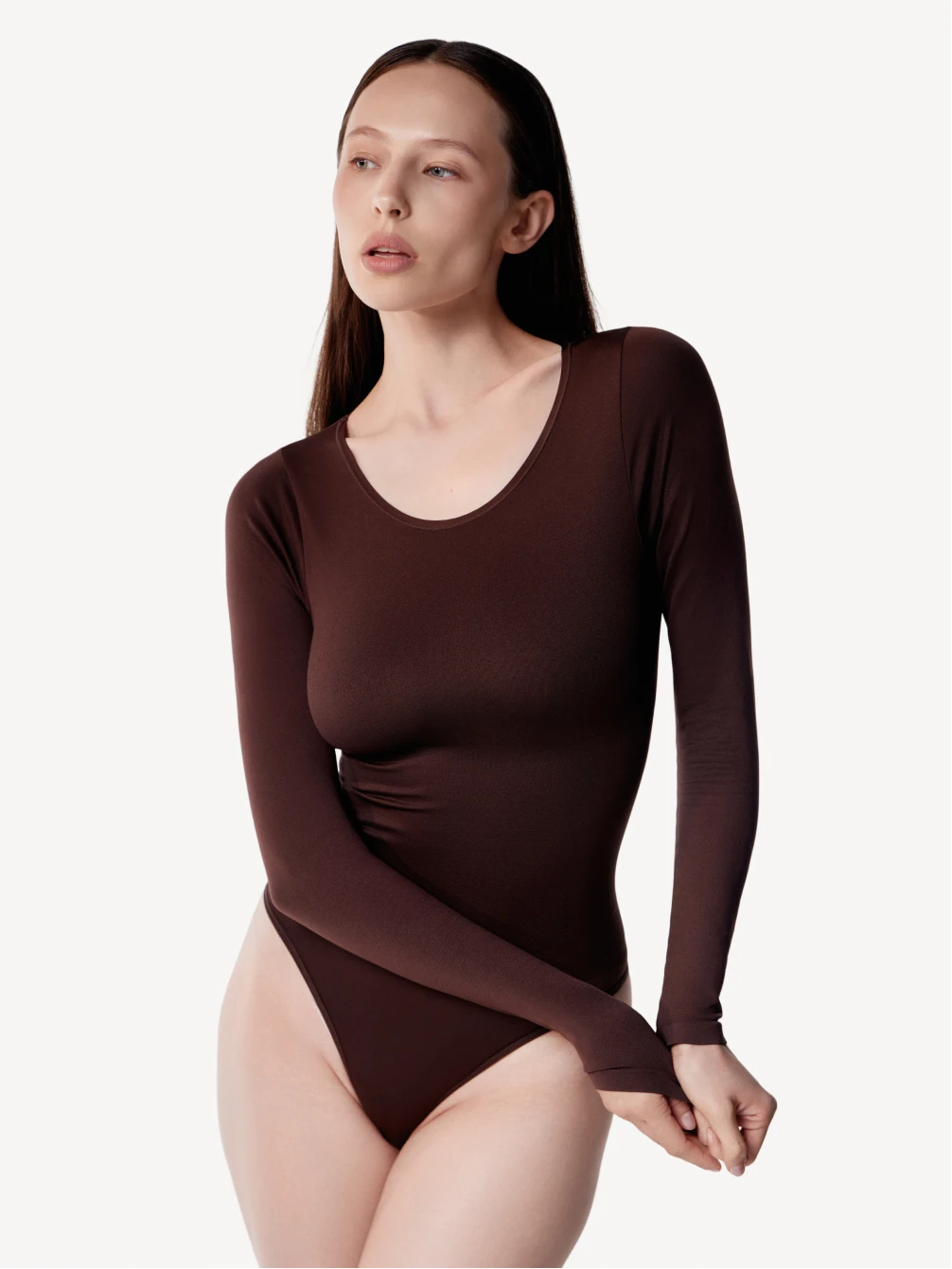 Боди-лонгслив с круглым вырезом