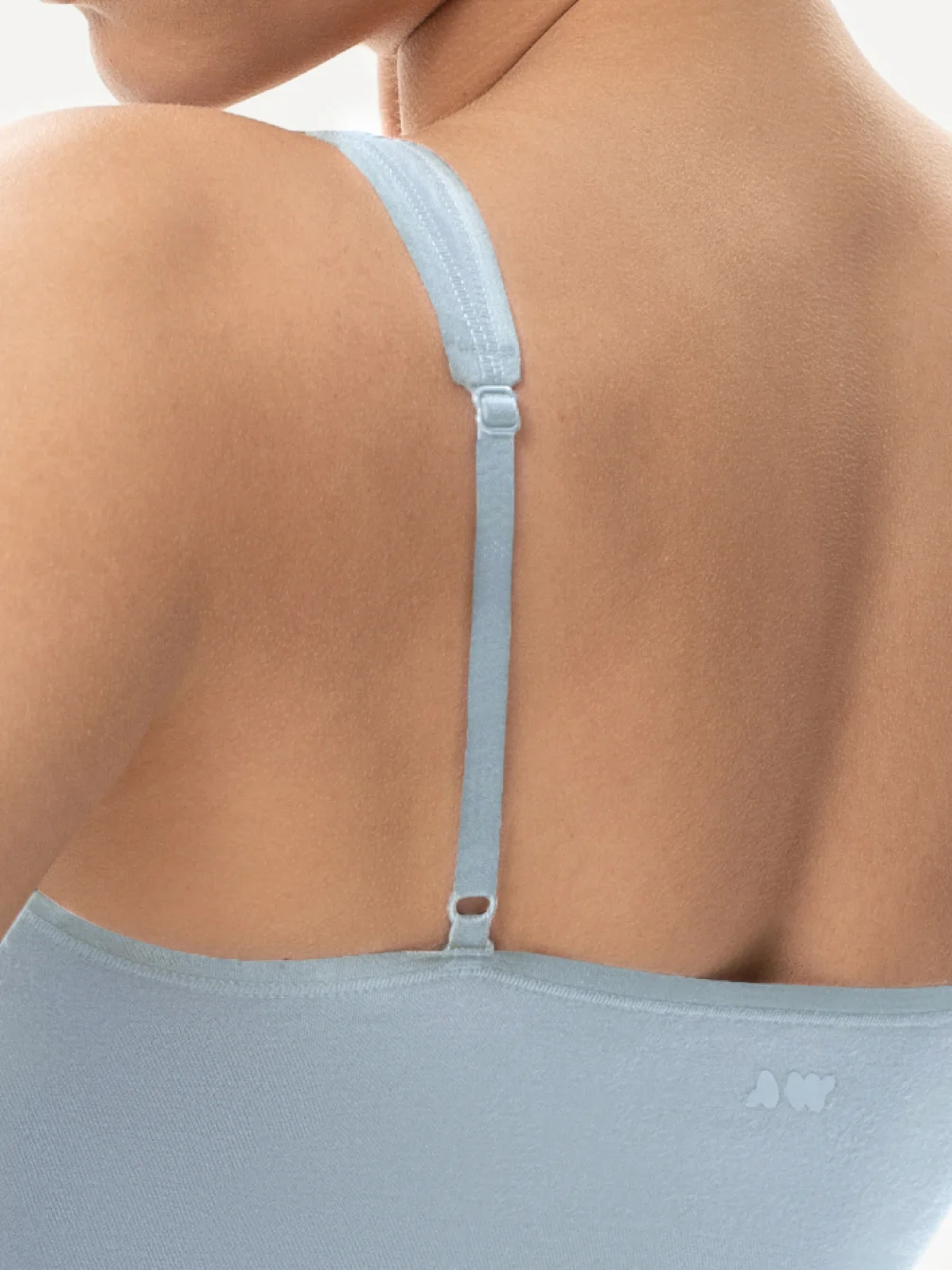 Майка на тонких бретелях Viscose Shape голубая - фото 4