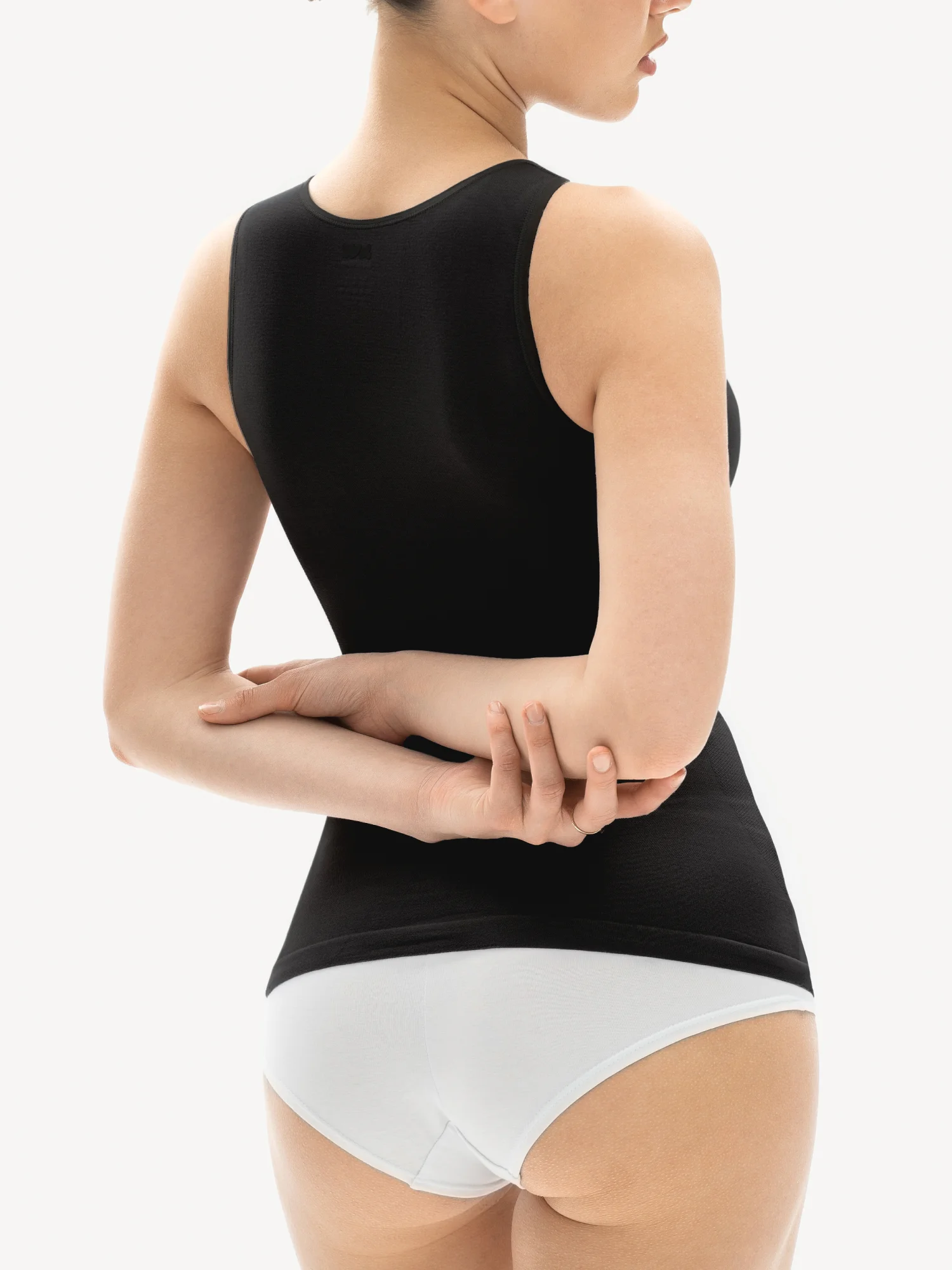 Майка c высоким вырезом Viscose Shape черный - фото 6
