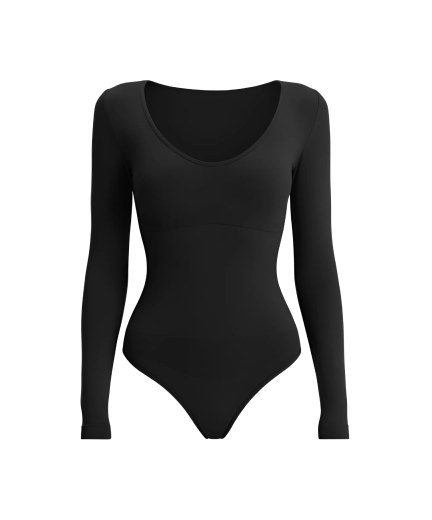 Боди-лонгслив с глубоким вырезом