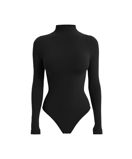 Боди-лонгслив с воротником-стойкой