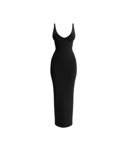 Платье-макси с глубоким вырезом